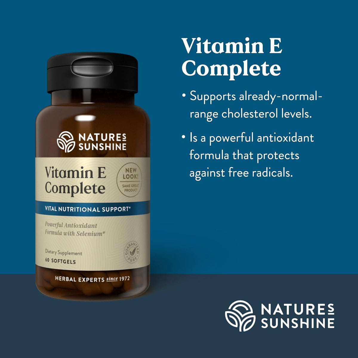 Nature's Sunshine Vitamin E Complete with Selenium, 60 Softgels - görsel 4