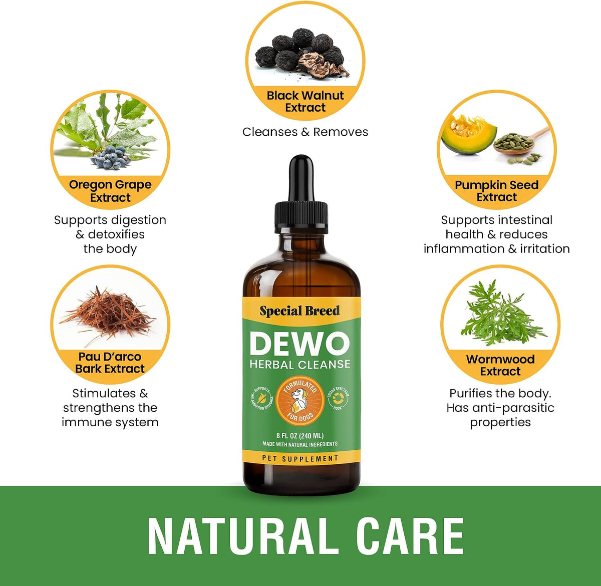 Natural Intestinal Defence for Dogs – Herbal Cleanse with Wormwood & Black Walnut, Digestive Support, 240 ml - görsel 3