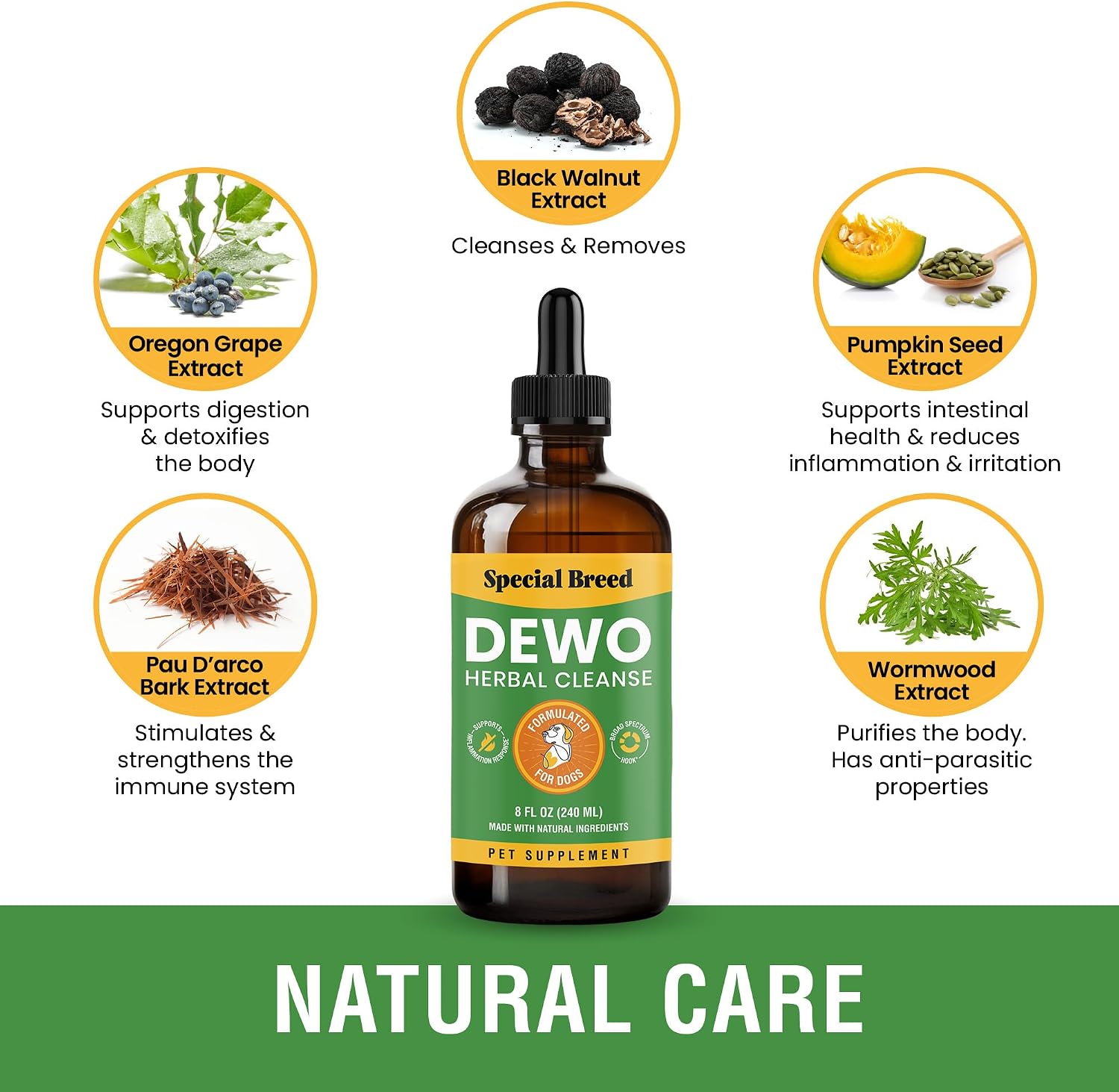 Natural Intestinal Defence for Dogs – Herbal Cleanse with Wormwood & Black Walnut, Digestive Support, 240 ml - görsel 3