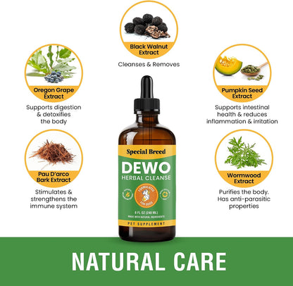 Natural Intestinal Defence for Dogs – Herbal Cleanse with Wormwood & Black Walnut, Digestive Support, 240 ml
