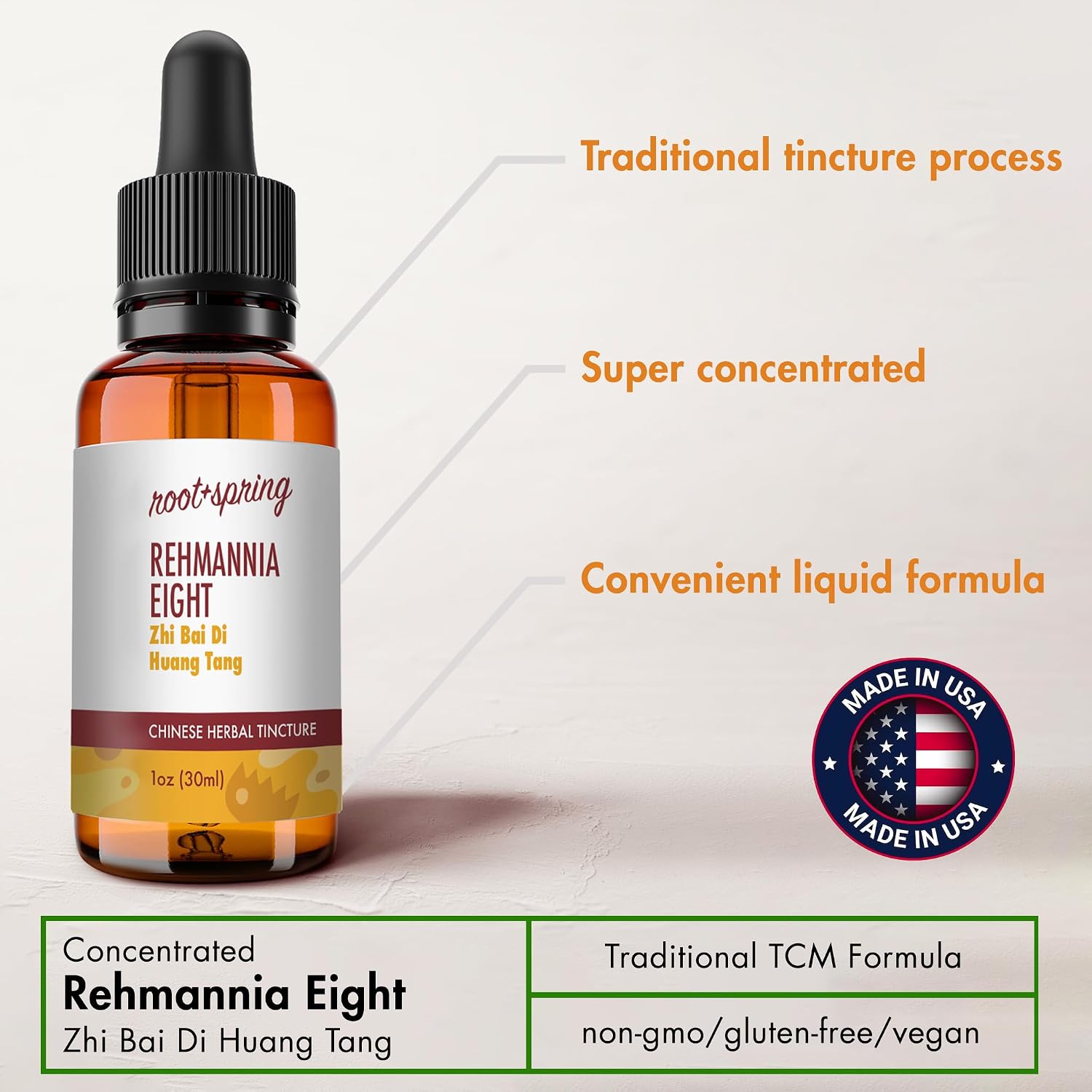 Rehmannia Eight - Zhi Bai Di Huang Tang - Herbal Tincture (Liquid Extract) 1 oz - görsel 7