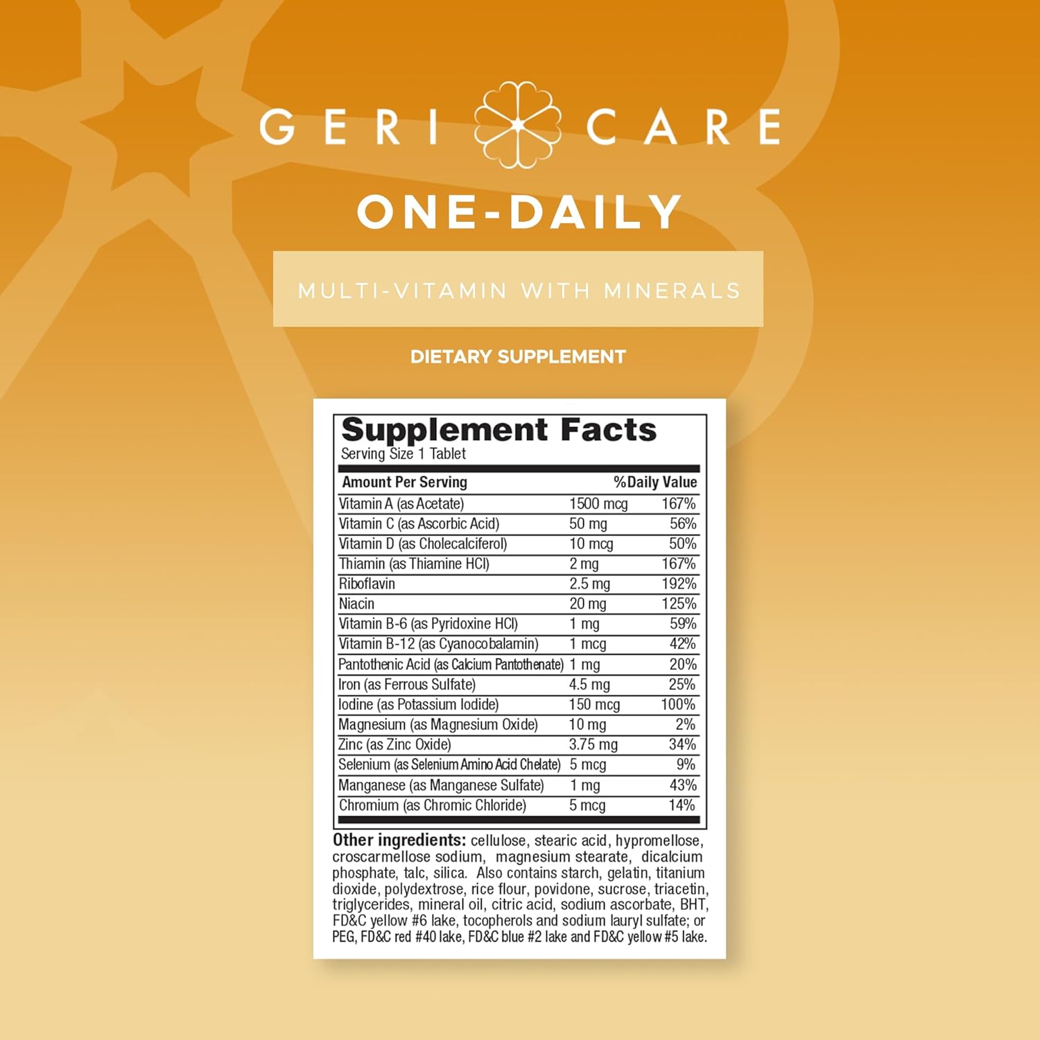 GeriCare One-Daily Multivitamins with Minerals for Men & Women (100 Tablets) - görsel 8