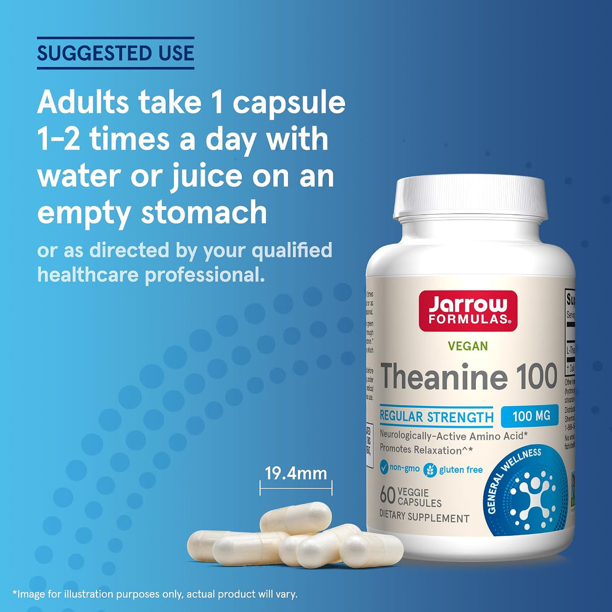 Jarrow Formulae Regular Strength Theanine 100 mg, 60 Capsules - görsel 6