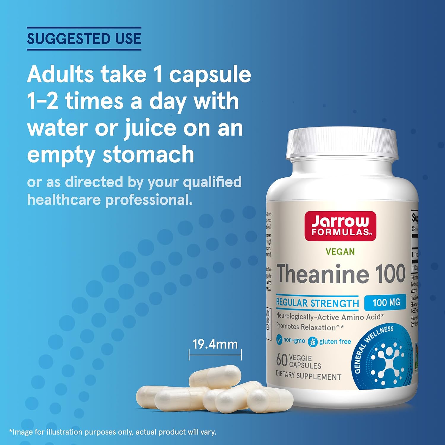 Jarrow Formulae Regular Strength Theanine 100 mg, 60 Capsules - görsel 6
