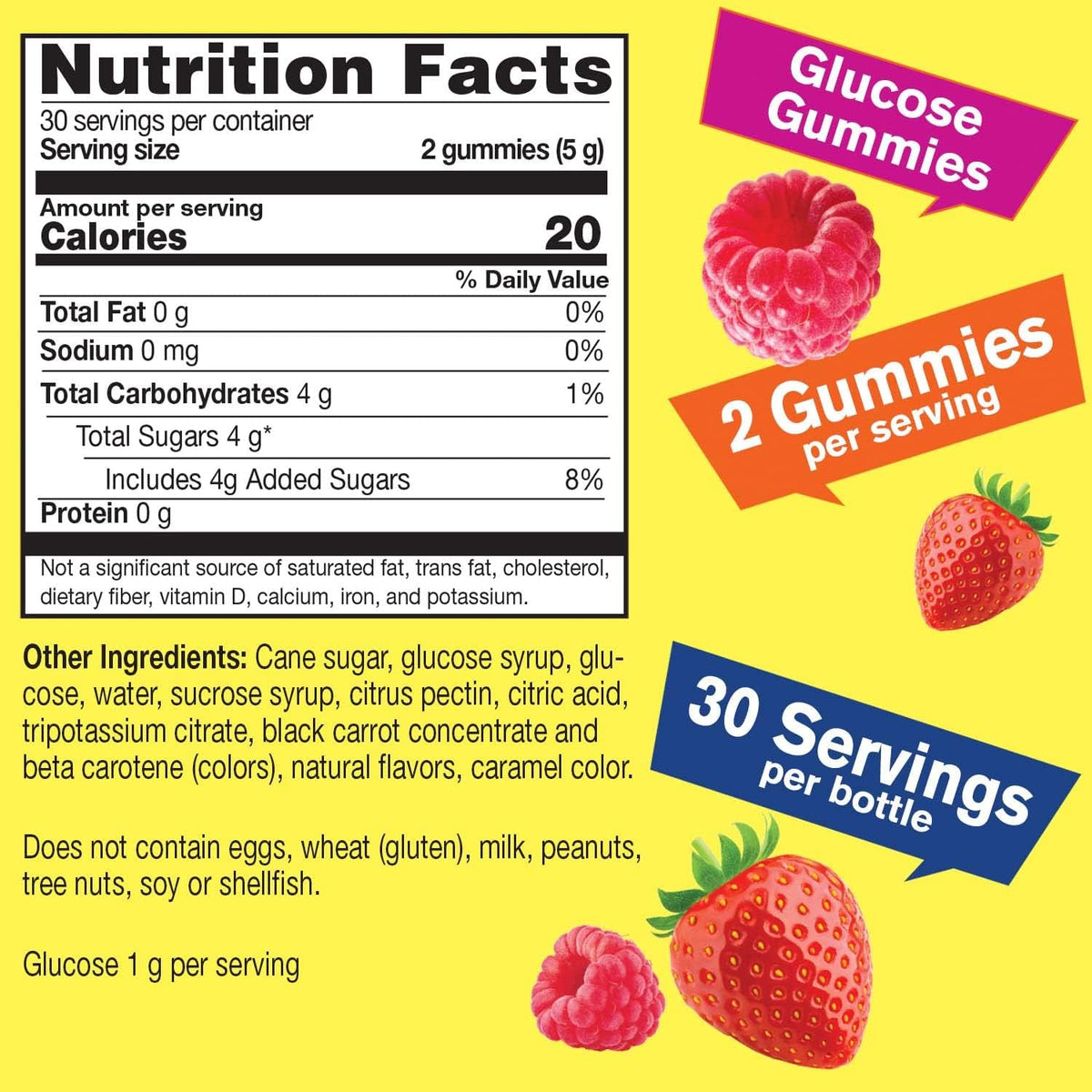 WellYeah Glucose Gummies – 4 Grammes of Carbohydrates, Naturally Sourced Flavours, Chewable for Men and Women, Non-GMO, Gluten-free (60 Count) - görsel 4