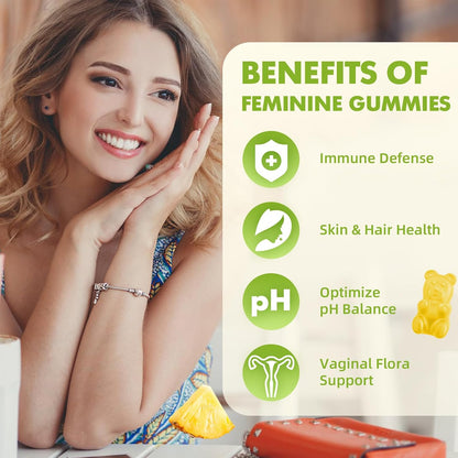softbear Premium Feminine Balance Gummies – Pineapple Flavour for pH Balance