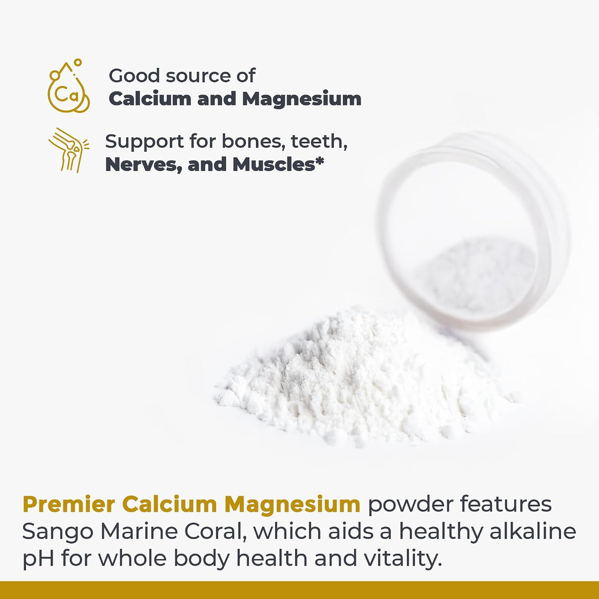 Premier Research Labs Calcium Magnesium Powder - Natural Coral Calcium Powder for Bone Health, Mix with Water for Alkaline pH Balance - 8 oz - görsel 3