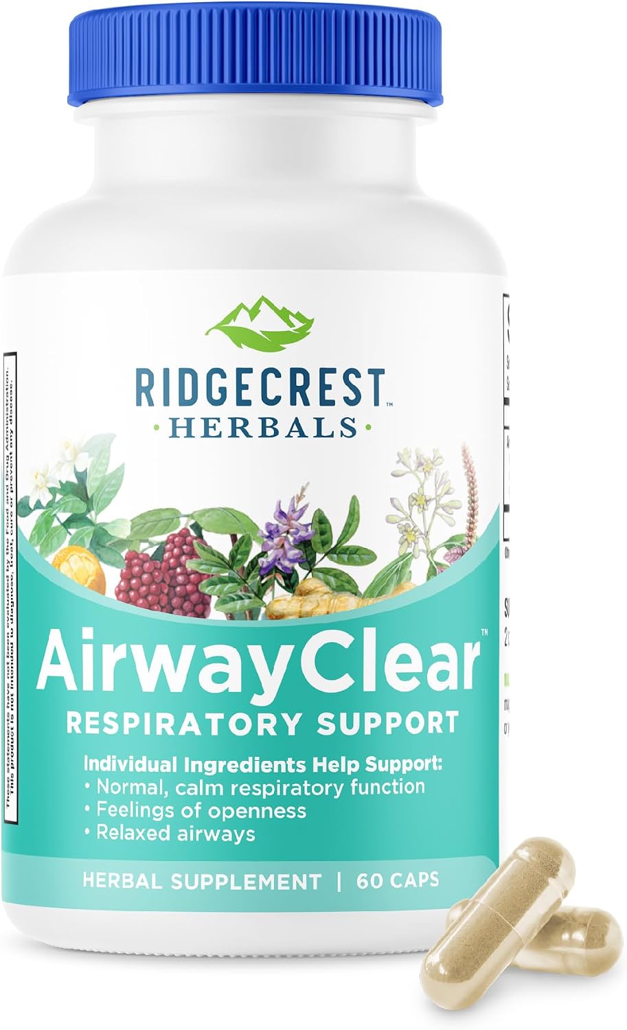 Ridgecrest Herbals AirwayClear - Lung Health & Respiratory Support Supplement (60 Vegan Capsules) - görsel 1