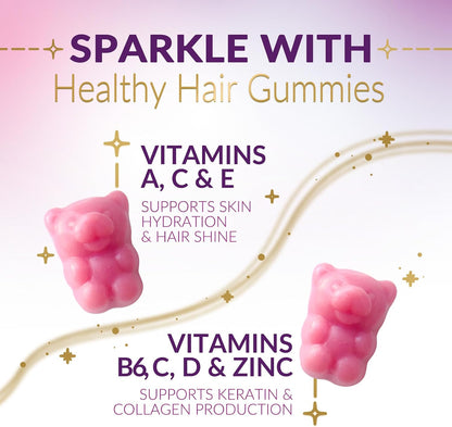 Nature's Choice Hair Support Gummies - 5000mcg Biotin with Vitamins E & C, Berry Flavour