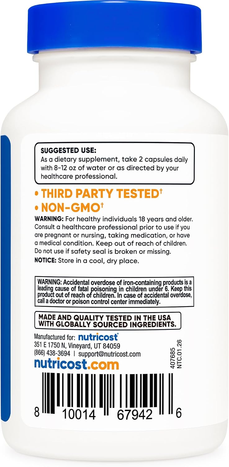 Nutricost Multivitamin with Probiotics - 120 Vegetarian Capsules - görsel 4