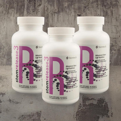 Stemrelease3™ Cutting-Edge Stem Cell Nutrition for Natural Renewal and Youthful Vitality, Exclusive Blend for Enhanced Telomere Health 60 Capsules (3-Pack)