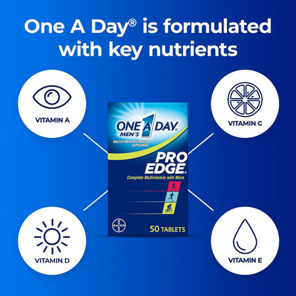 One A Day Men's Pro Edge Multivitamin, 50 Tablets