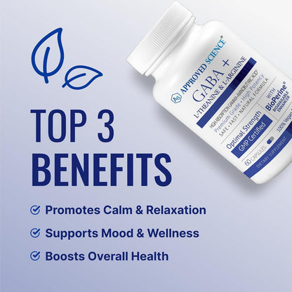 Approved Science GABA+ - Promote Calm, Support Sleep, Enhance Mood - 360 Vegan Capsules