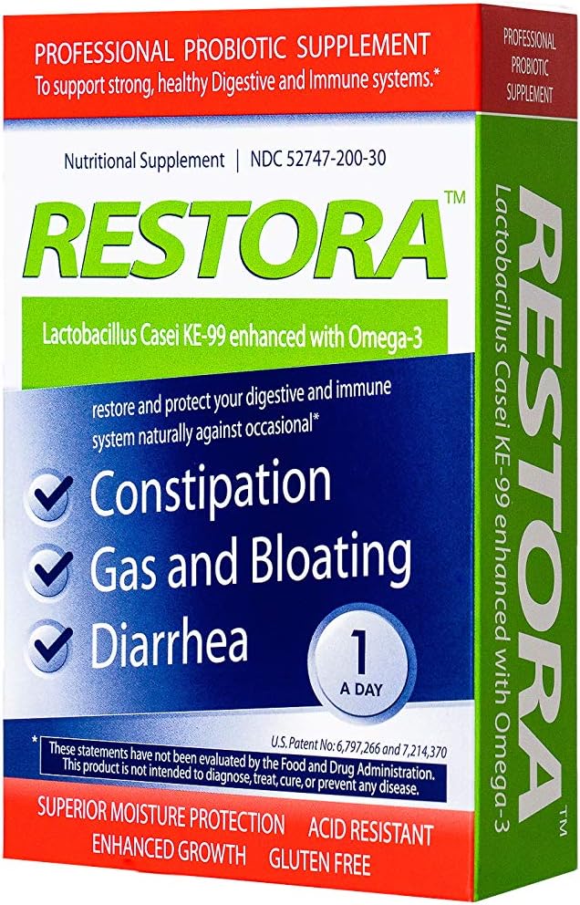 Restora Probiotic Supplement with Omega-3 - Patented KE-99 Strain - görsel 1
