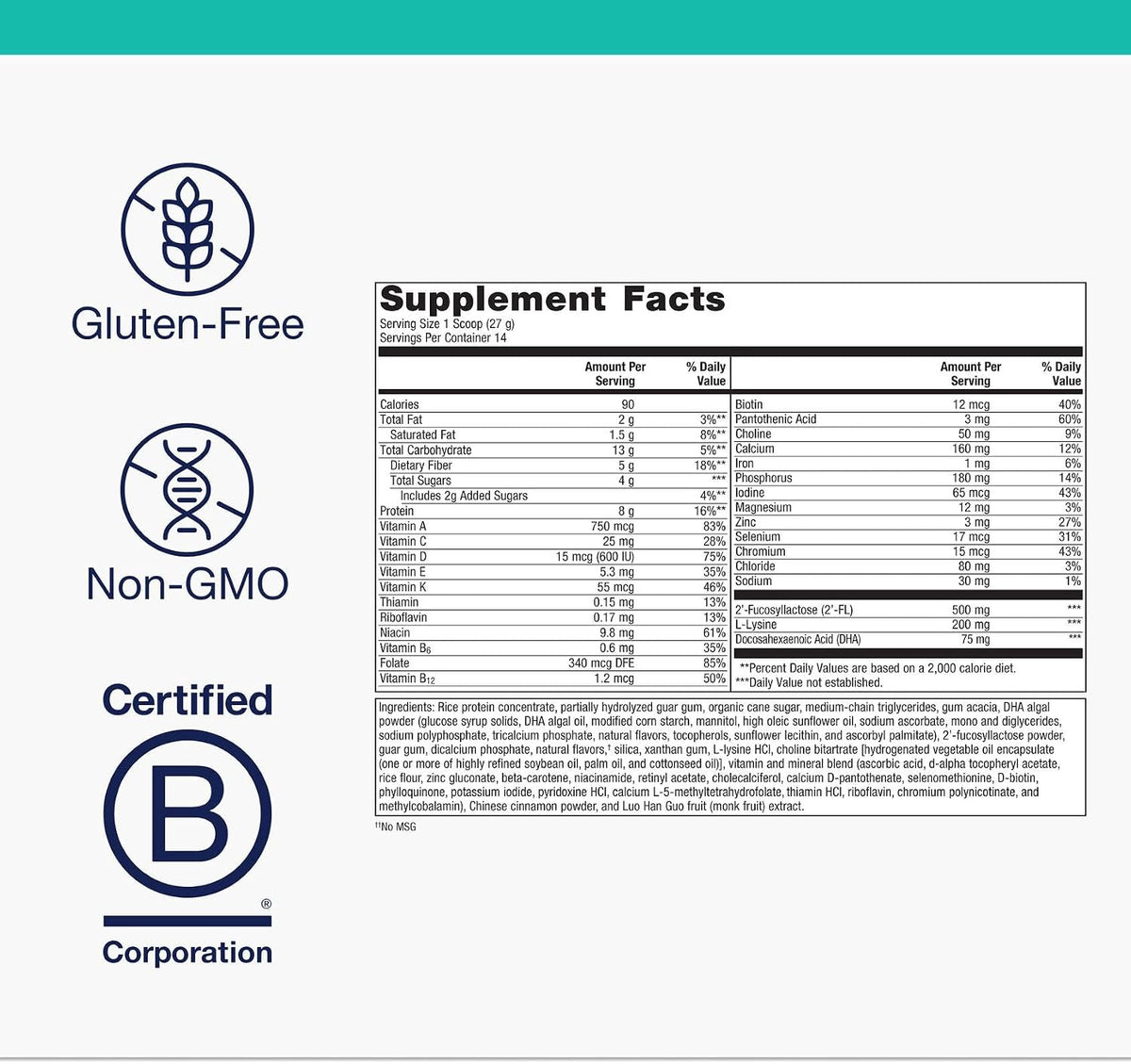 Metagenics MetaKids Nutrition Powder - Children's Multivitamin Powder with Prebiotics, DHA, Protein & Amino Acids* - Complete Protein - Non-GMO, Gluten-Free - görsel 4