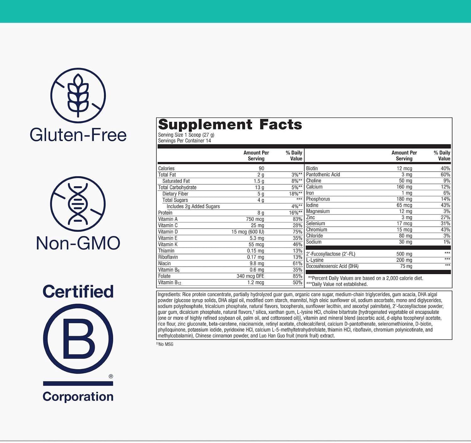 Metagenics MetaKids Nutrition Powder - Children's Multivitamin Powder with Prebiotics, DHA, Protein & Amino Acids* - Complete Protein - Non-GMO, Gluten-Free - görsel 4