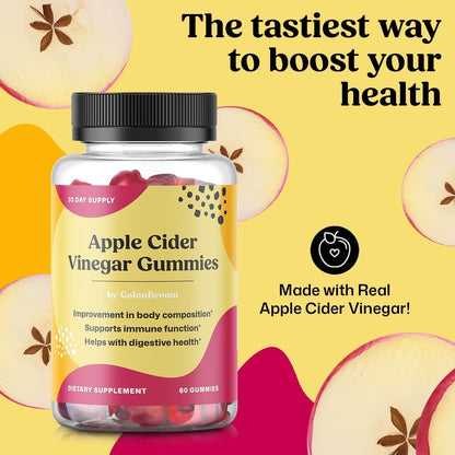 ColonBroom Apple Cider Vinegar Gummies for Women – 60 Gummies, 30 Day Supply – Vegan, Non-GMO