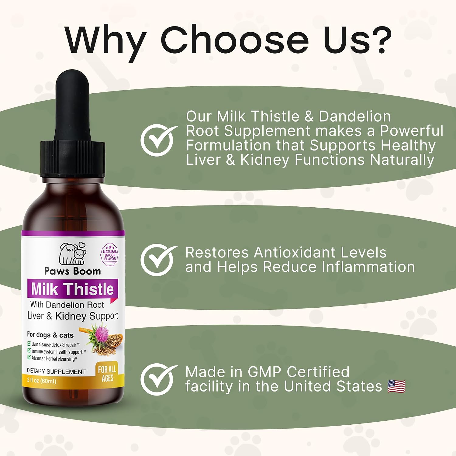 Milk Thistle for Dogs and Cats - Liver Support with Dandelion Root, Bacon Flavour, 59 ml - görsel 7
