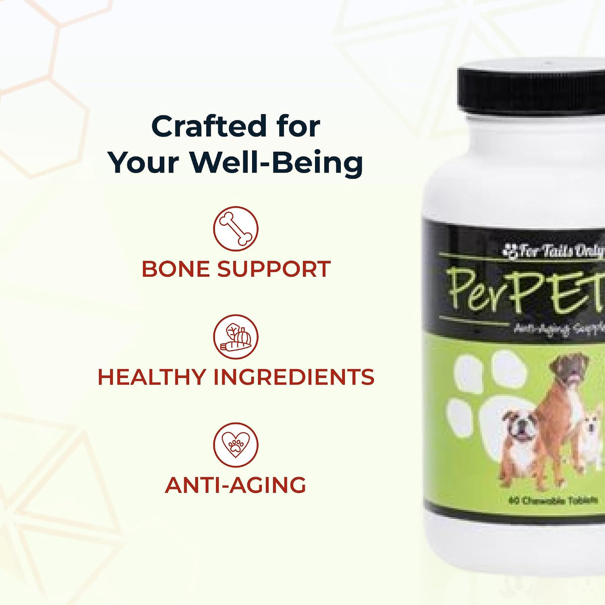 Youngevity Perpetual™ - Maximum Strength Anti-Ageing Dog Bone Support - with Glucosamine, Choline, MSM, Milk Thistle, Calcium, Turmeric & More - 60 Chewable Tablets - görsel 5