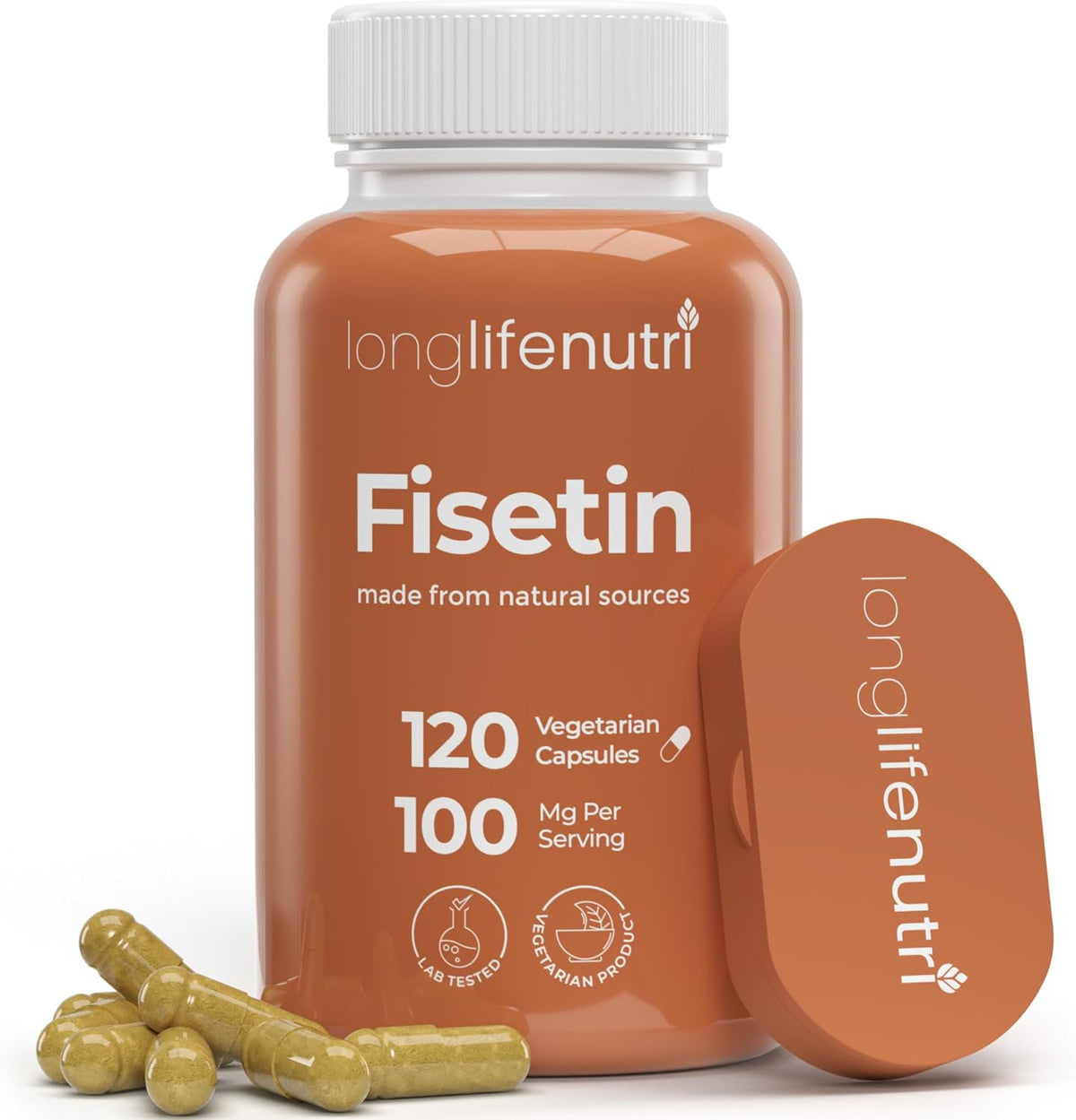 Fisetin 100mg - from Rhus Succedanea Stem Extract, 120 Vegetarian Capsules, Senolytic Supplement for Healthy Ageing, 4-Month Supply, Organic, GMP Certified, Made in USA - görsel 1