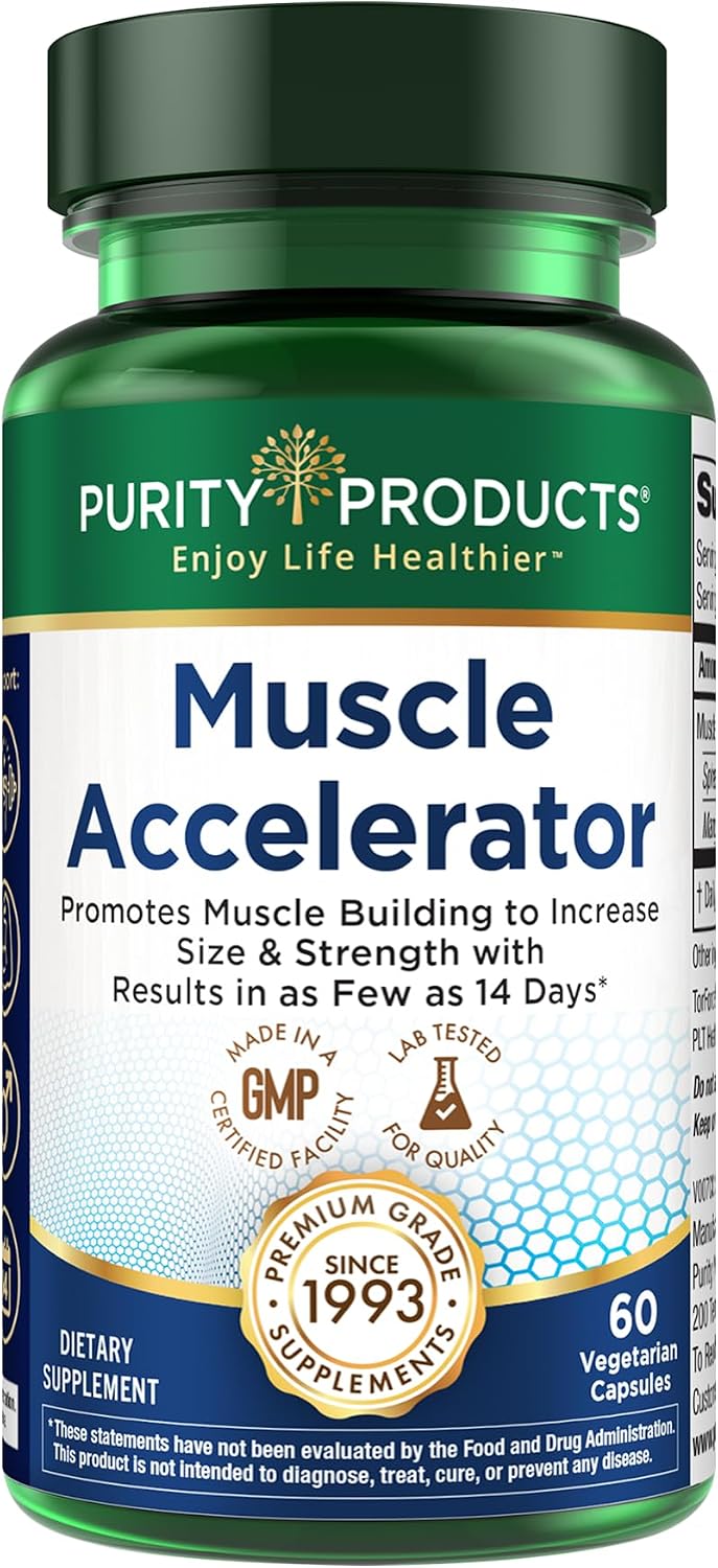 Purity Products Muscle Accelerator 650 mg – Patent-Protected Herbal Blend for Strength, Stamina & Muscle Growth - görsel 1