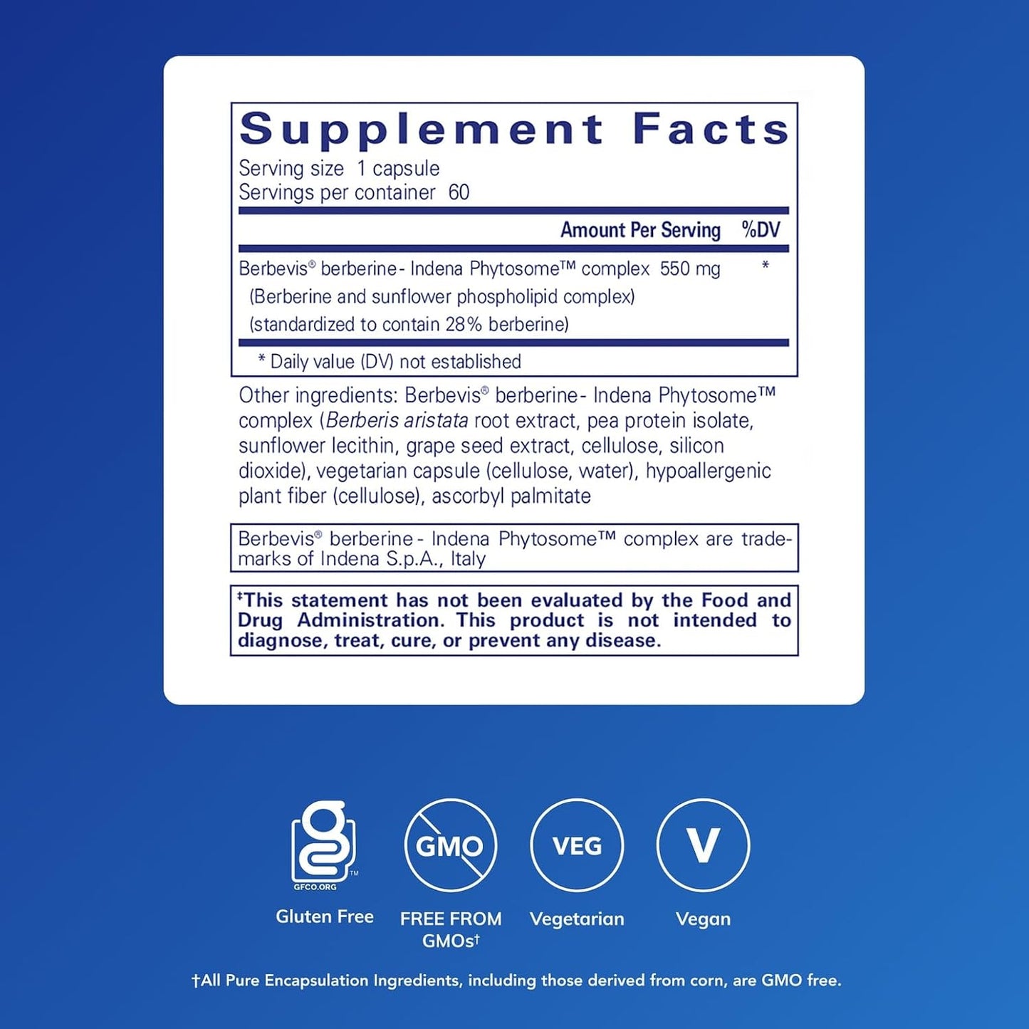 Pure Encapsulations Berberine UltraSorb - Enhanced Absorption Berberine Phytosome 550 mg - 60 Capsules - görsel 2