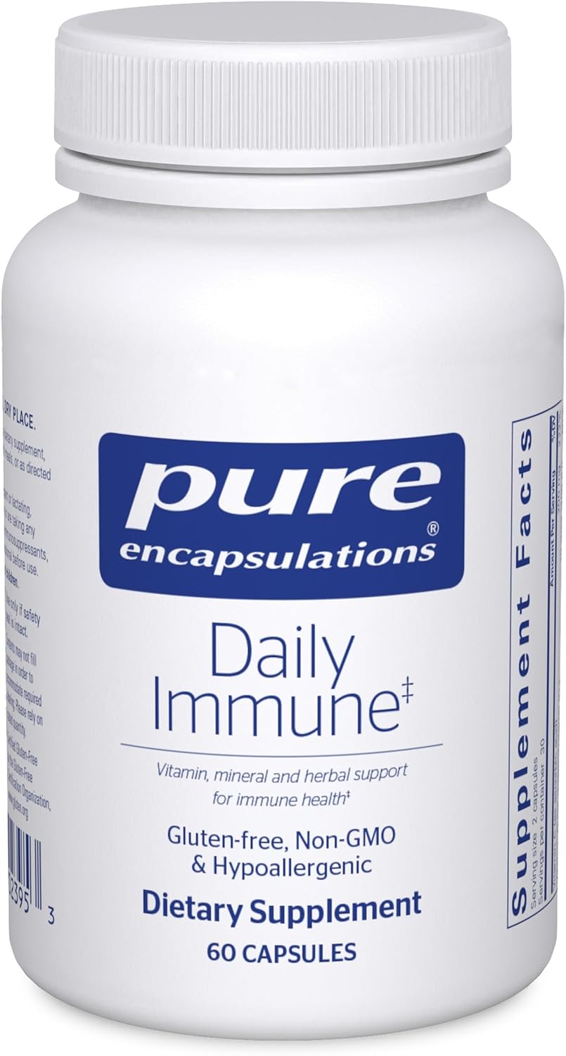 Pure Encapsulations Daily Immune: Comprehensive Immune Support with Vitamin C, Zinc, and Quercetin, 60 Vegetarian Capsules - görsel 1