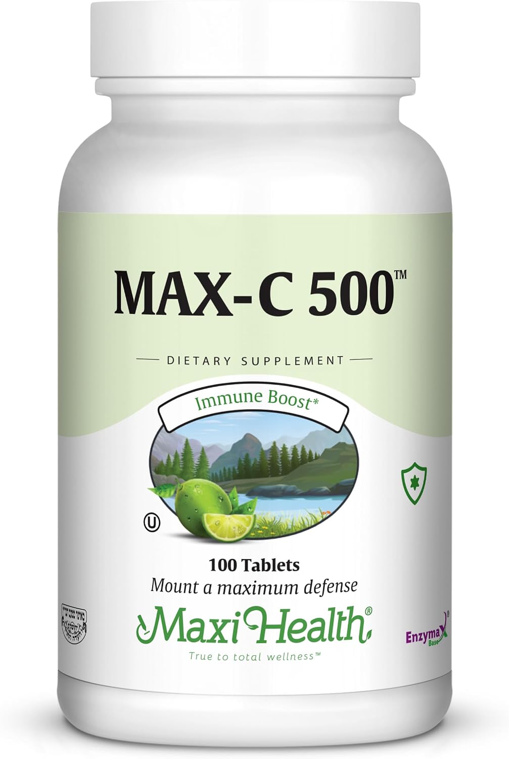 Maxi Health Max-C 500 Vitamin C 500mg with Lemon Bioflavonoids Complex – Vegan, Kosher – 100 Tablets - görsel 1