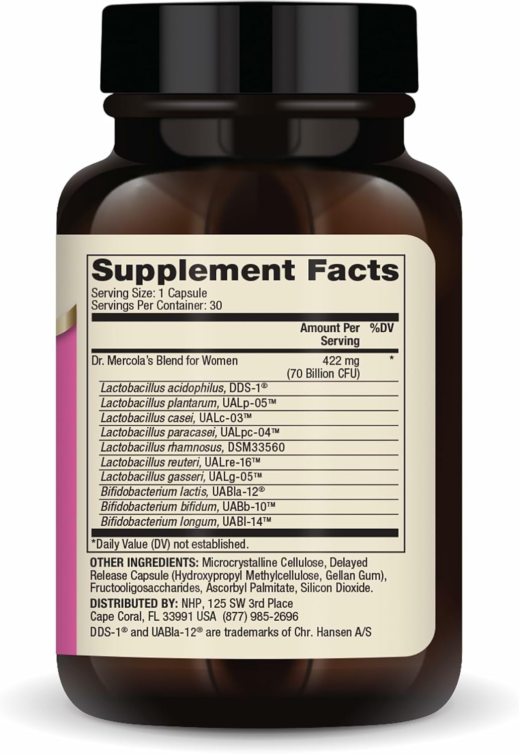 Dr. Mercola Complete Probiotics for Women - Supports Gut, Vaginal & Immune Health - Contains Lactobacillus Strains - Non-GMO, Gluten-Free & Soya-Free - 30 Capsules (30 Servings) - görsel 2