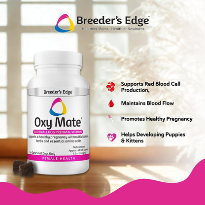 Breeder's Edge Oxy Mate Prenatal Supplements for Dogs & Cats, 60 Soft Chews