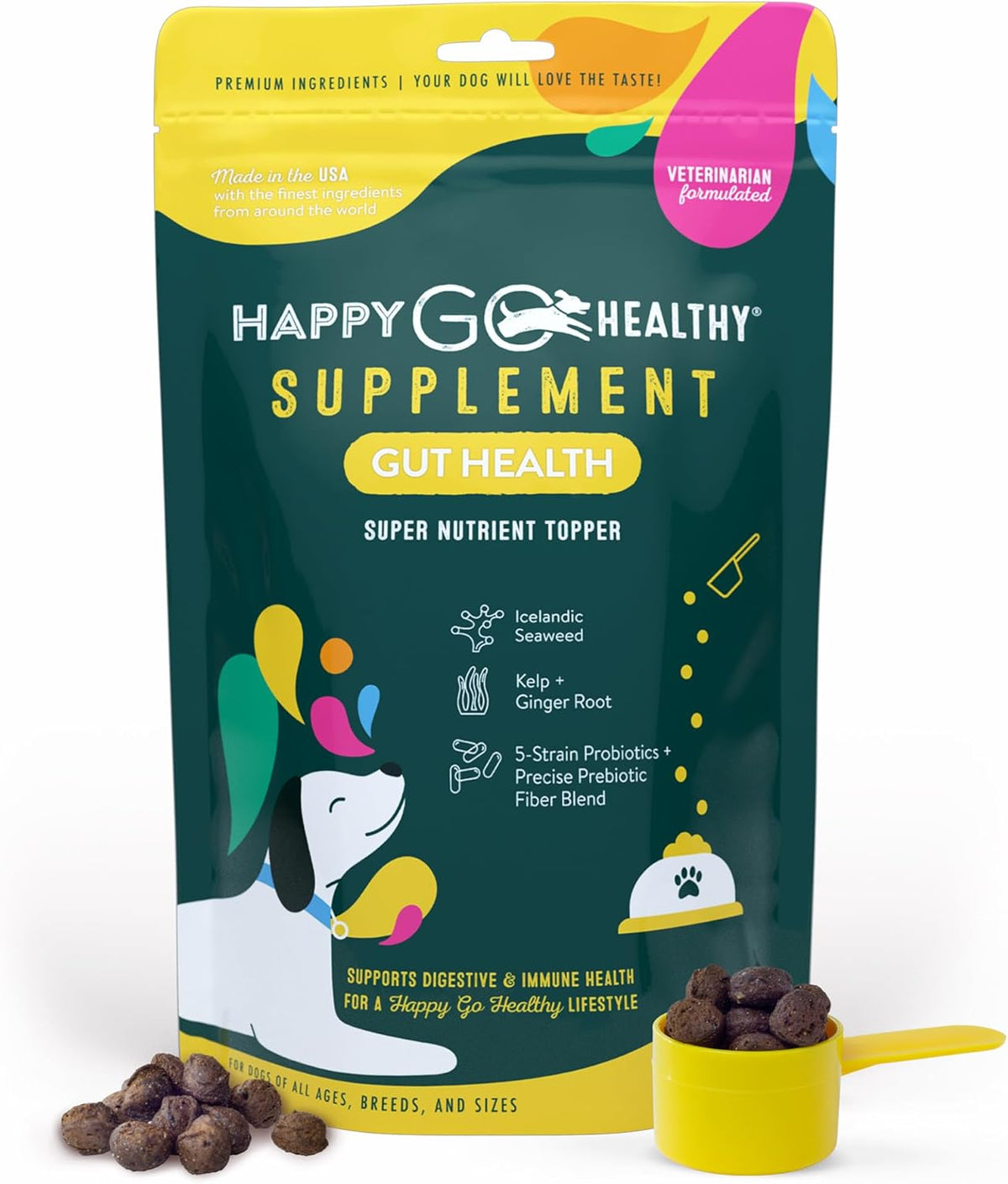Happy Go Healthy Dog Gut Health Probiotics – Under 9 kg: 0.5 scoop daily – Image 1