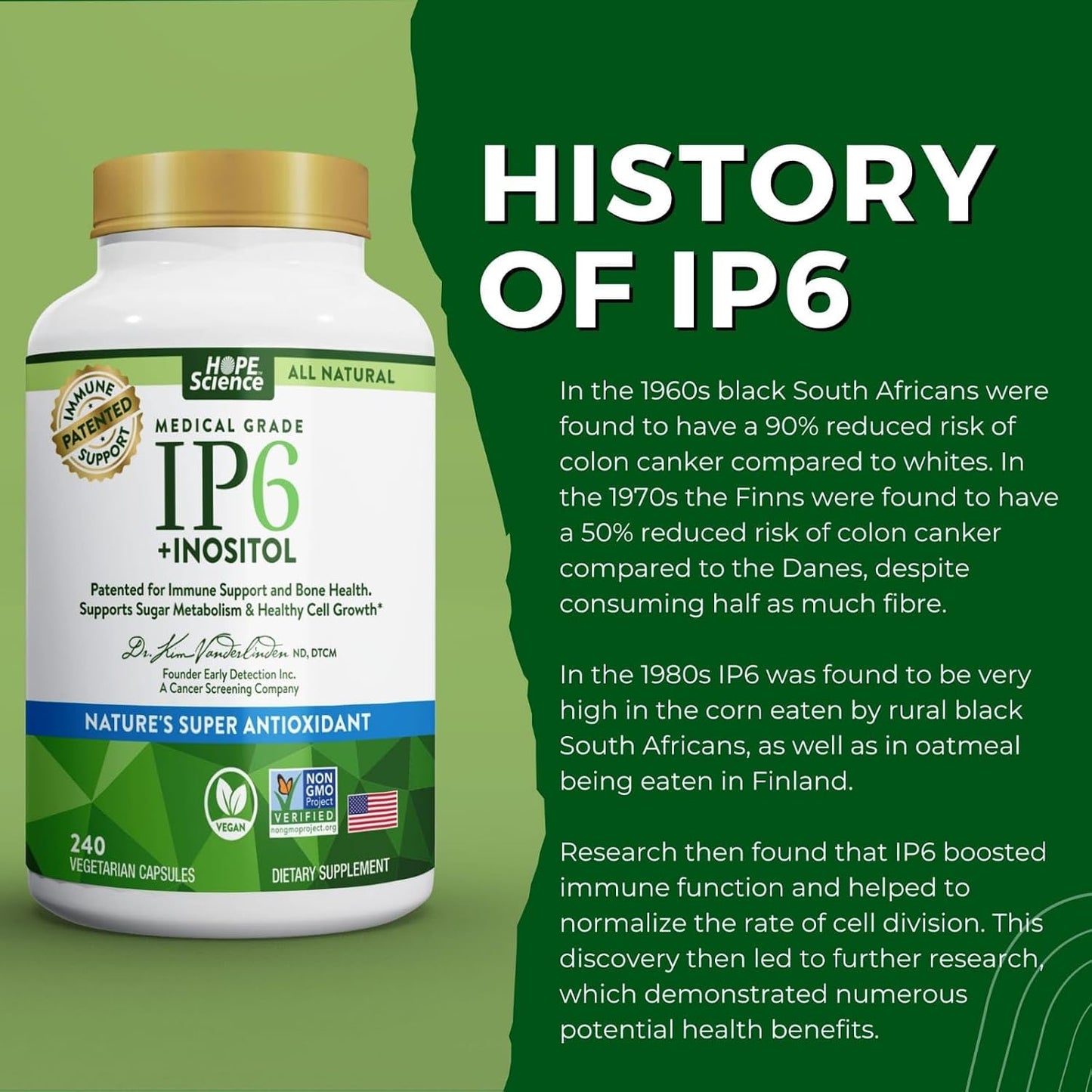 Active Again Hope Science IP6 Inositol 120 Capsules – Whole Body Immune & Antioxidant Support with Nature's Most Potent Antioxidant - görsel 7
