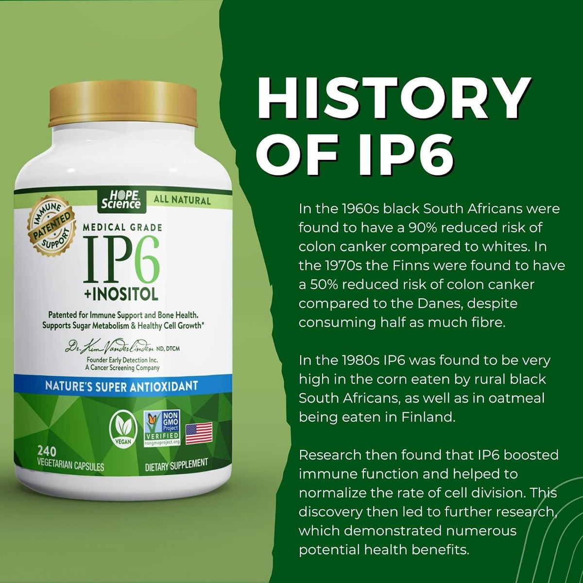 Active Again Hope Science IP6 Inositol 120 Capsules – Whole Body Immune & Antioxidant Support with Nature's Most Potent Antioxidant - görsel 7