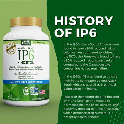 Active Again Hope Science IP6 Inositol 120 Capsules – Whole Body Immune & Antioxidant Support with Nature's Most Potent Antioxidant