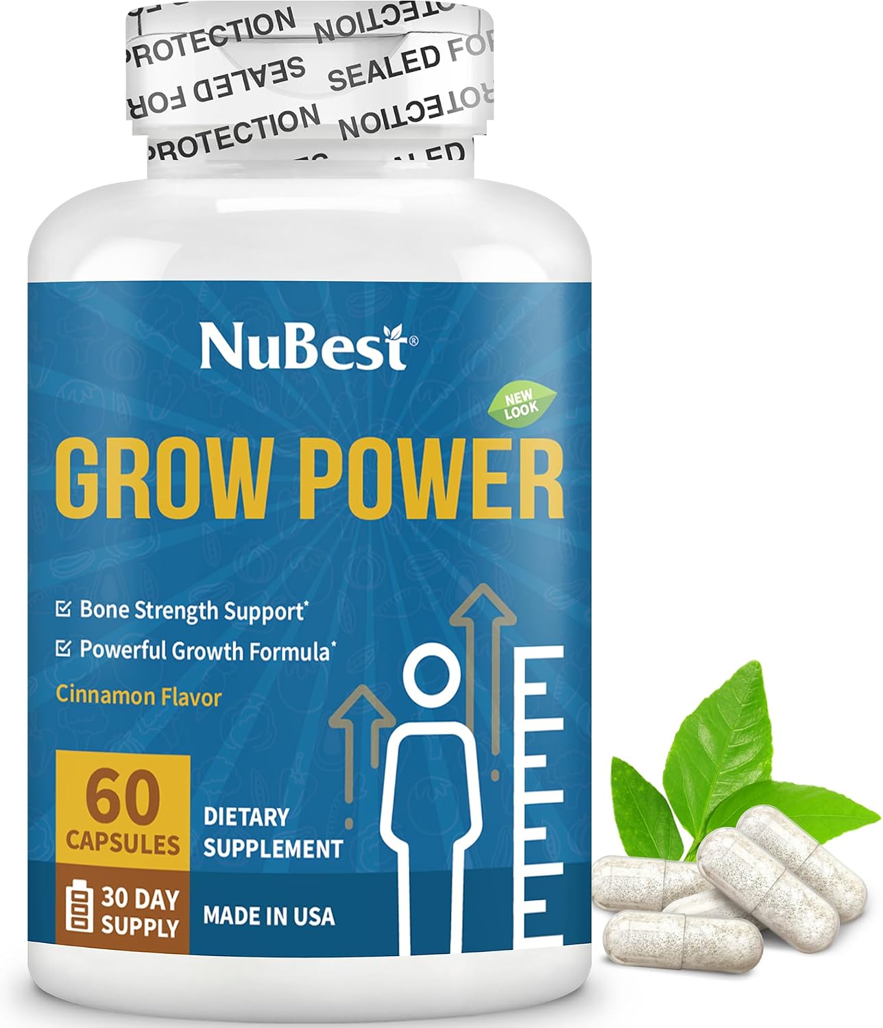 NuBest Grow Power - Calcium, Magnesium, Vitamin D3, Zinc & Multivitamin Supplement for Ages 10+ - görsel 1