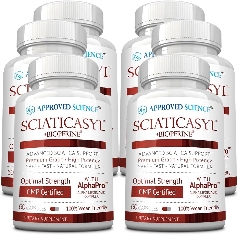 Approved Science Sciaticasyl - Optimum Sciatic Nerve Support - B Vitamins, Magnesium, Alpha-Lipoic Acid, BioPerine - Vegan - 360 Capsules - görsel 1
