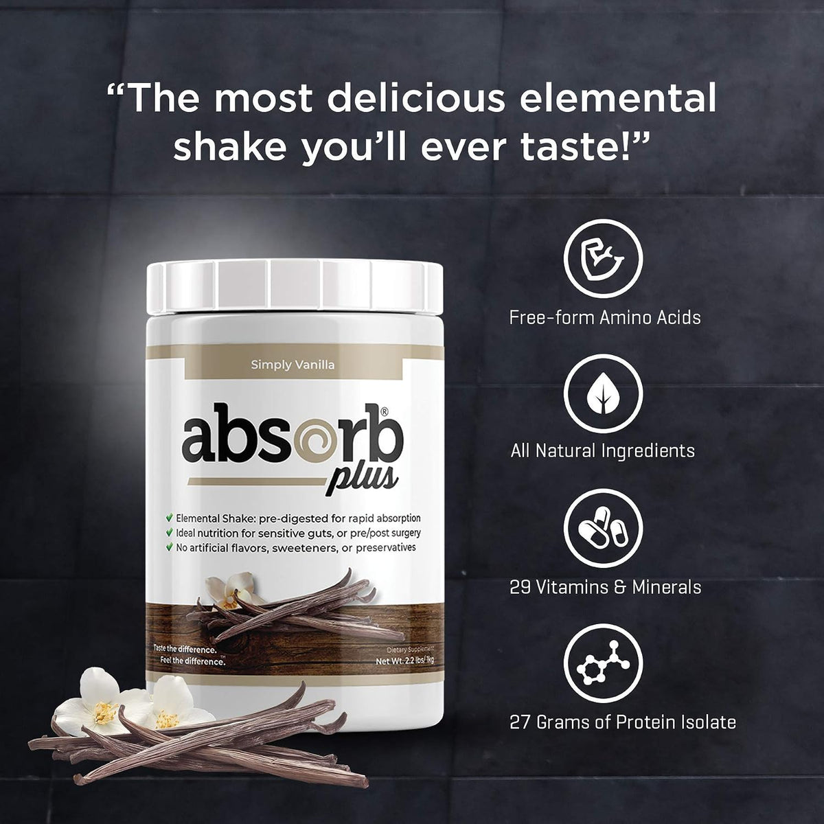 Absorb Plus Elemental Shake – Simply Vanilla (100 g) - görsel 5