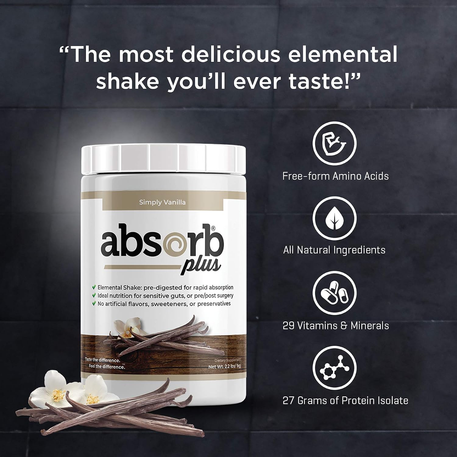 Absorb Plus Elemental Shake – Simply Vanilla (100 g) - görsel 5