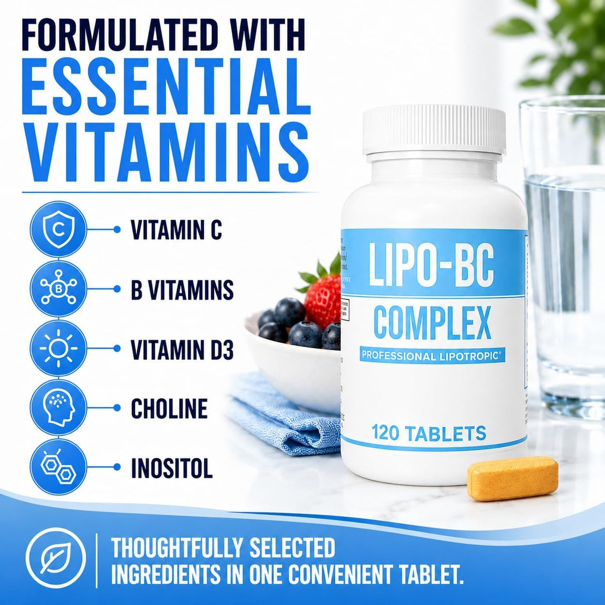 Legere Lipo-BC B-Complex Lipotropic Tablets, 120 Tablets - görsel 4