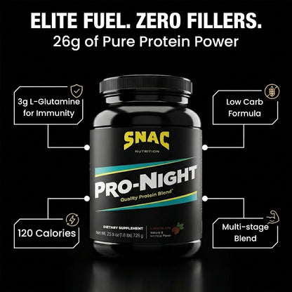 SNAC Pro-Night Protein Powder Blend - Chocolate, 726 g