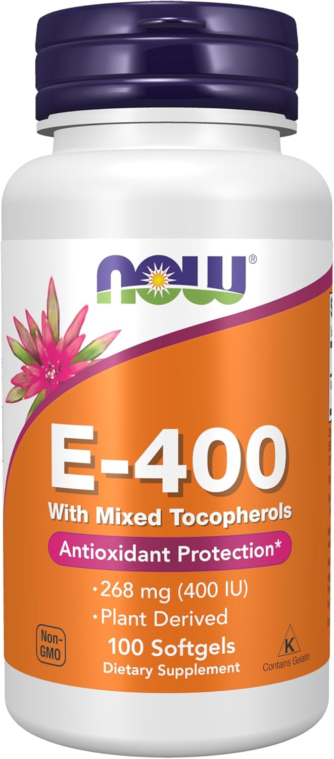 NOW Foods Vitamin E-400 IU Mixed Tocopherols, 100 Softgels - görsel 1