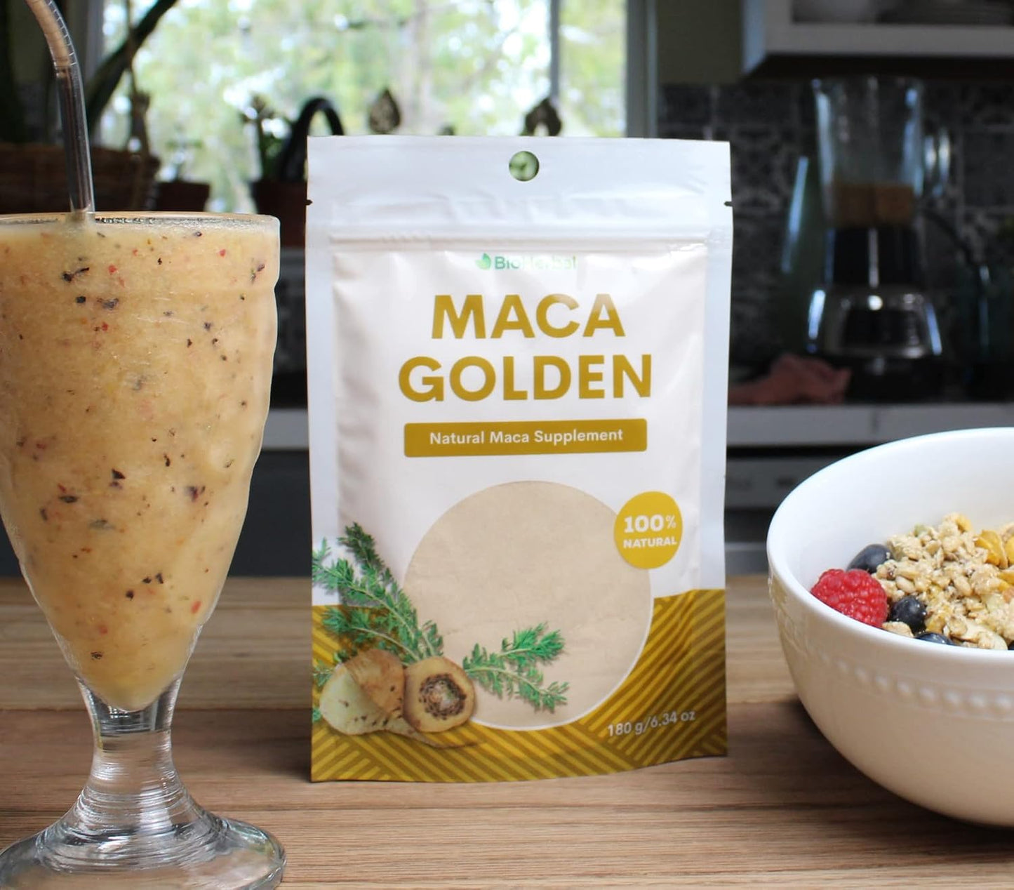 Bio Herbal Maca Golden - Pure Root Powder - 180g - görsel 6