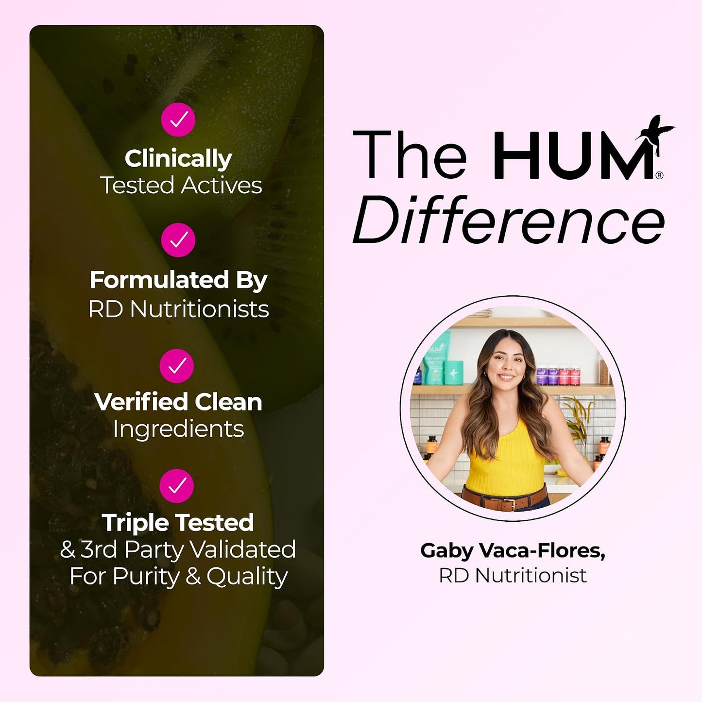 HUM Hair Strong Hair Support Gummies with Biotin, Zinc, Vitamin B12, Folic Acid - 60 Gummies - görsel 8