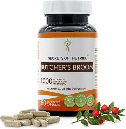Secrets of the Tribe Butcher's Broom 1000 mg – 60 Capsules