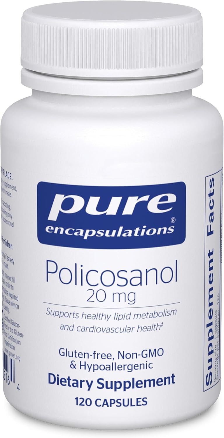 Pure Encapsulations Policosanol 20 mg – Hypoallergenic Supplement for Cardiovascular Health* – 120 Capsules - görsel 1
