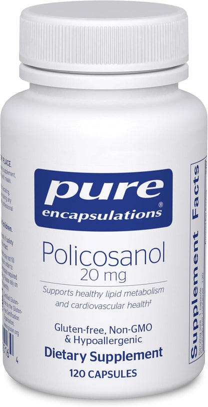 Pure Encapsulations Policosanol 20 mg – Hypoallergenic Supplement for Cardiovascular Health* – 120 Capsules