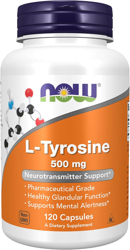 NOW Supplements, L-Tyrosine 500 mg, 120 Capsules