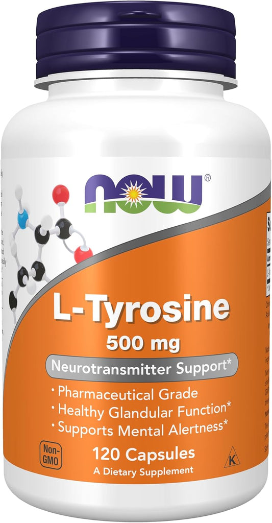 NOW Supplements, L-Tyrosine 500 mg, 120 Capsules
