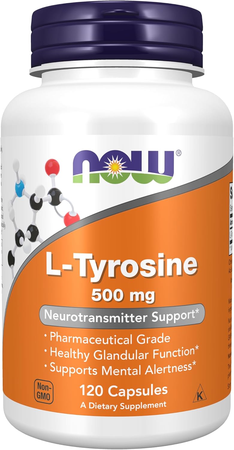 NOW L-Tyrosine 500 mg, 120 Capsules - görsel 1