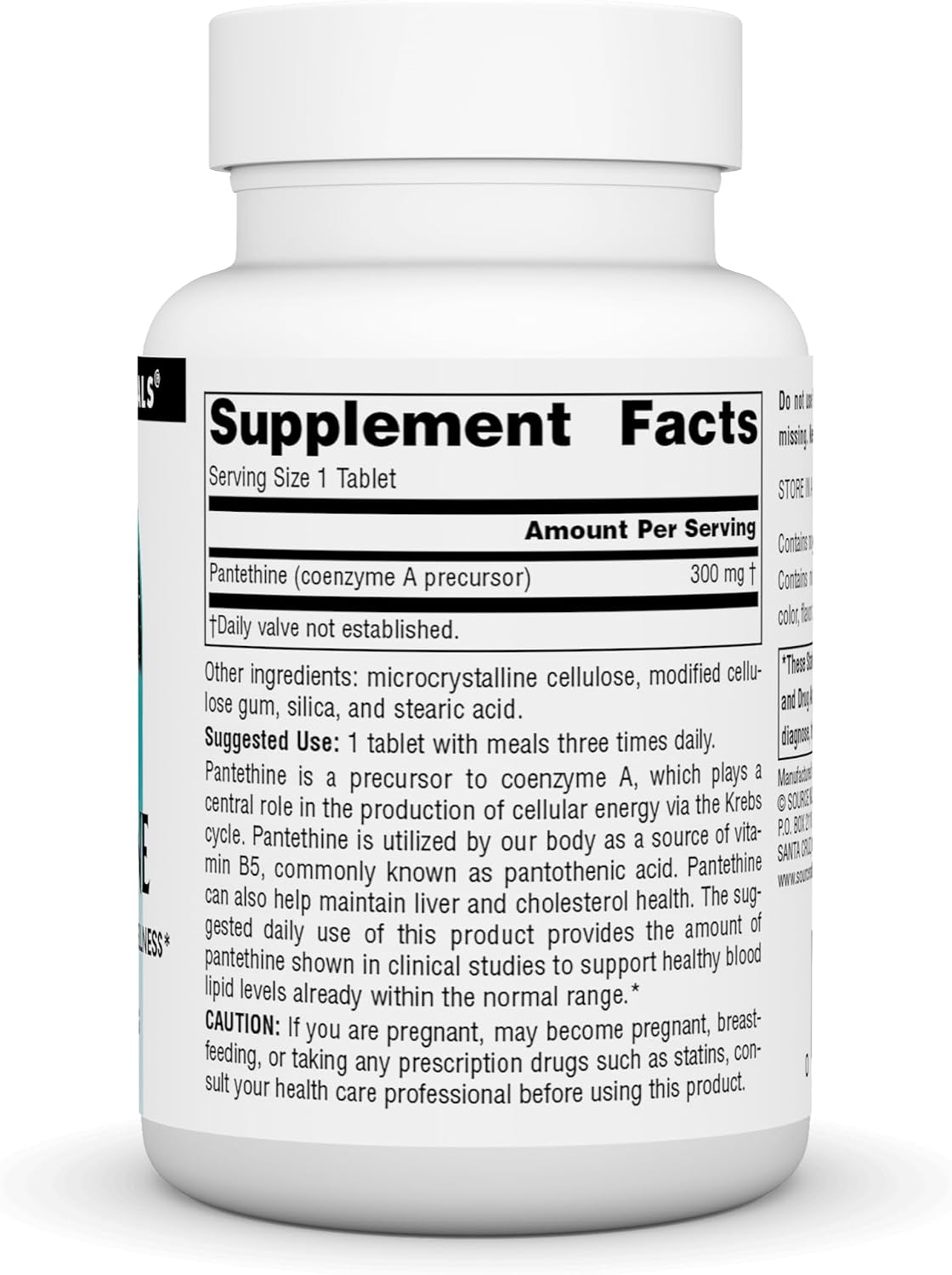 Source Naturals Pantethine 300 mg - 90 Tablets - görsel 2